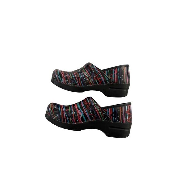 Dansko Womens Multicolor Scribble Professional Streamers Patent Clog Size 40 - Picture 9 of 10